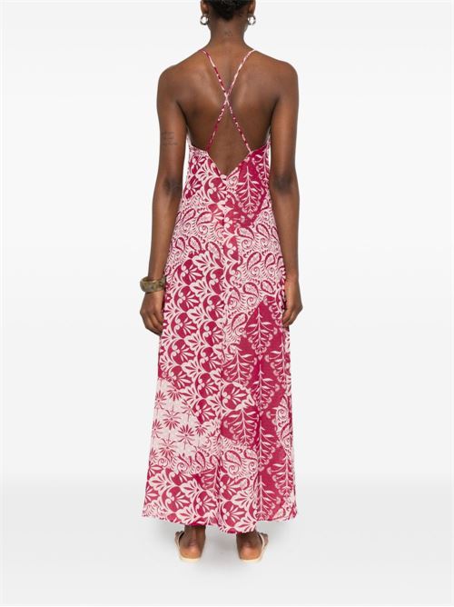 Abito donna Emme Marella lungo bandana rosso e rosa scollato EMME Marella | RADURA005